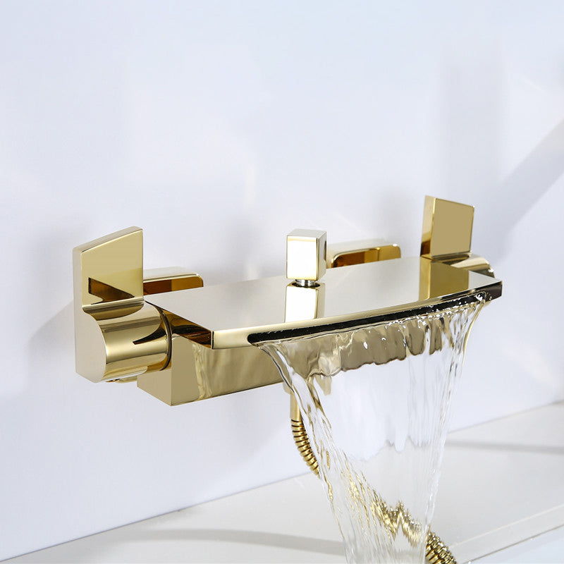 Bath Faucet Trim Solid Color Wall Mounted Waterfall Bathroom Faucet