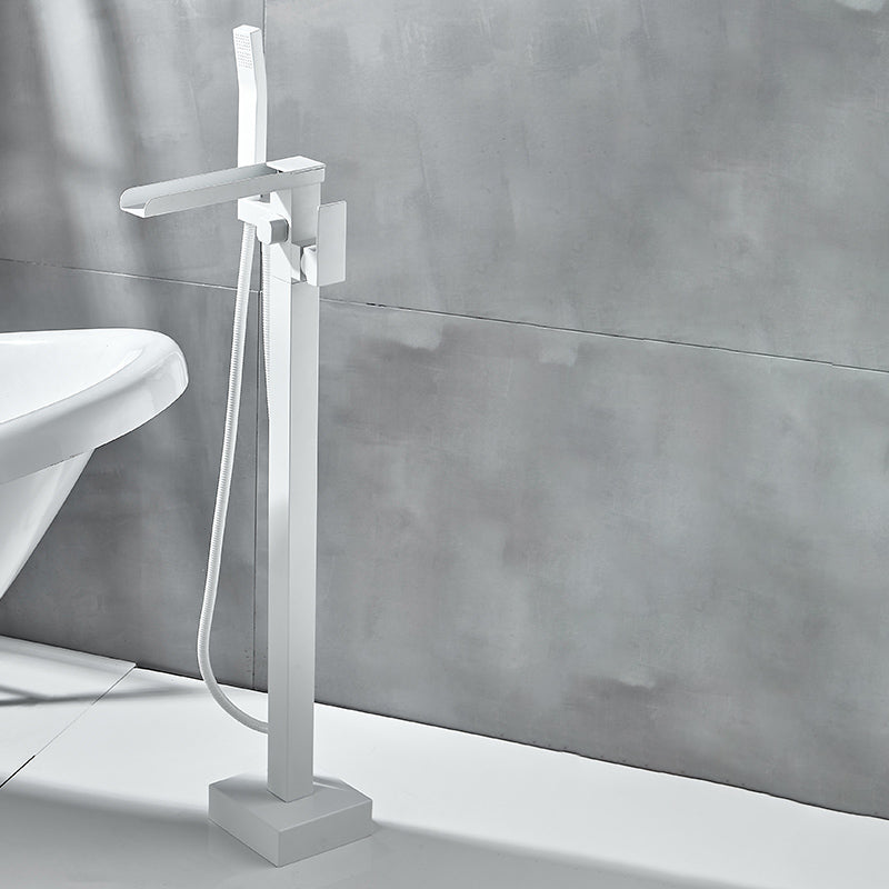 Modern Bathroom Faucet Pure Color High Arc Freestanding Tub Faucet