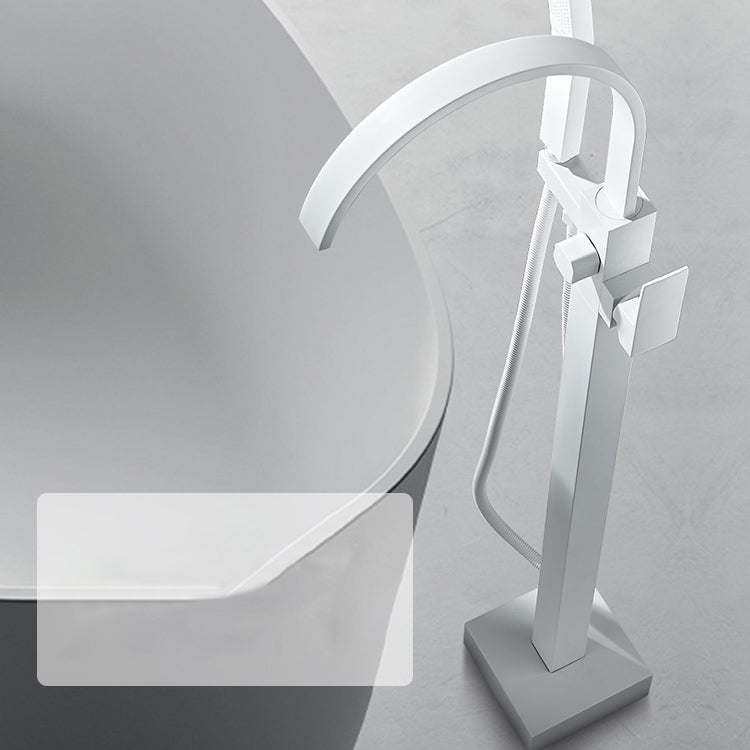 Modern Bathroom Faucet Pure Color High Arc Freestanding Tub Faucet
