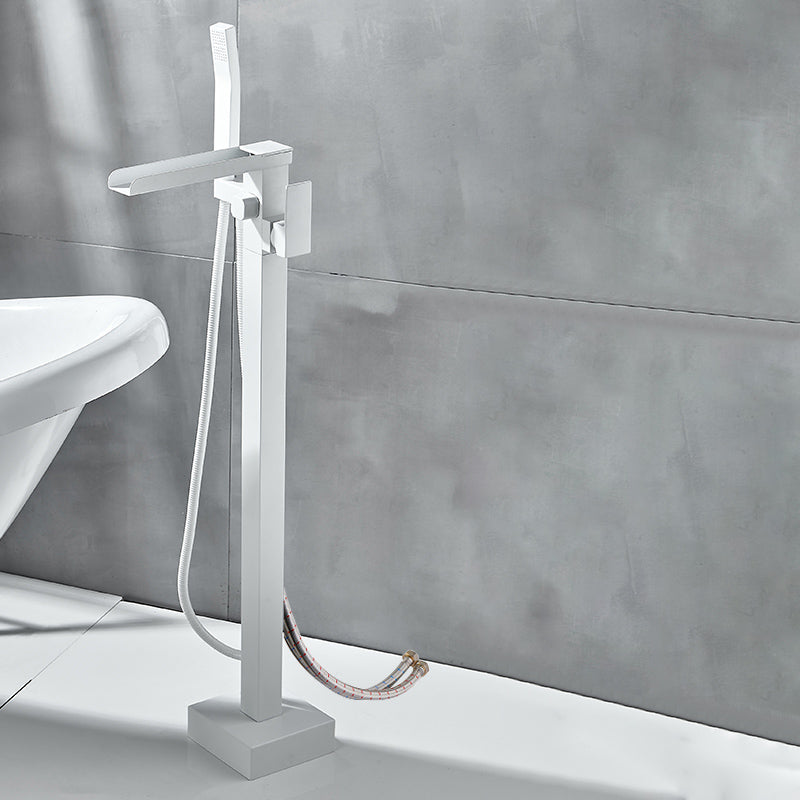 Modern Bathroom Faucet Pure Color High Arc Freestanding Tub Faucet