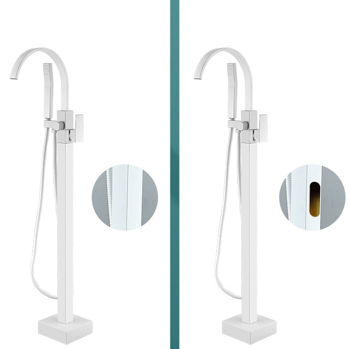 Modern Bathroom Faucet Pure Color High Arc Freestanding Tub Faucet