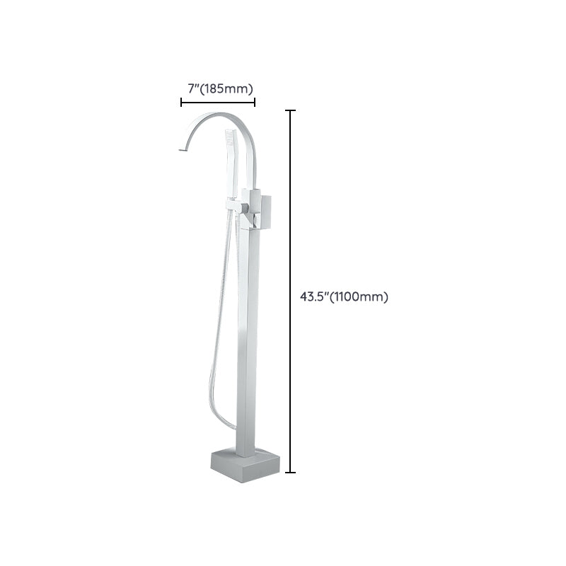 Modern Bathroom Faucet Pure Color High Arc Freestanding Tub Faucet