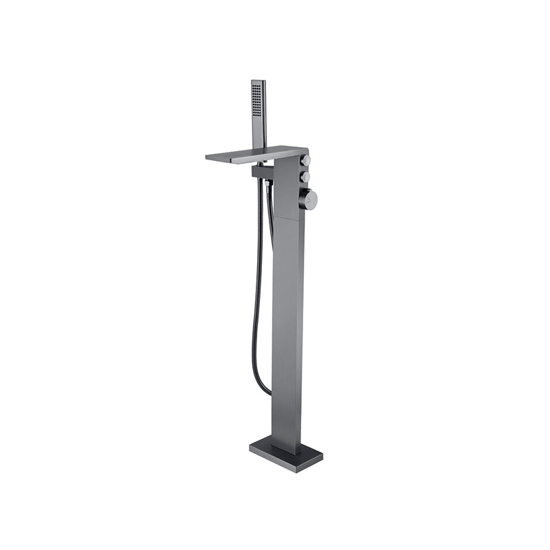 Modern Freestanding Faucet Copper with Risers and Handheld Shower Tub Faucet