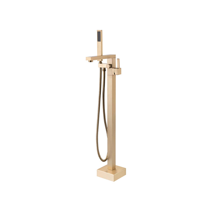 Modern Freestanding Faucet Copper with Risers and Handheld Shower Tub Faucet