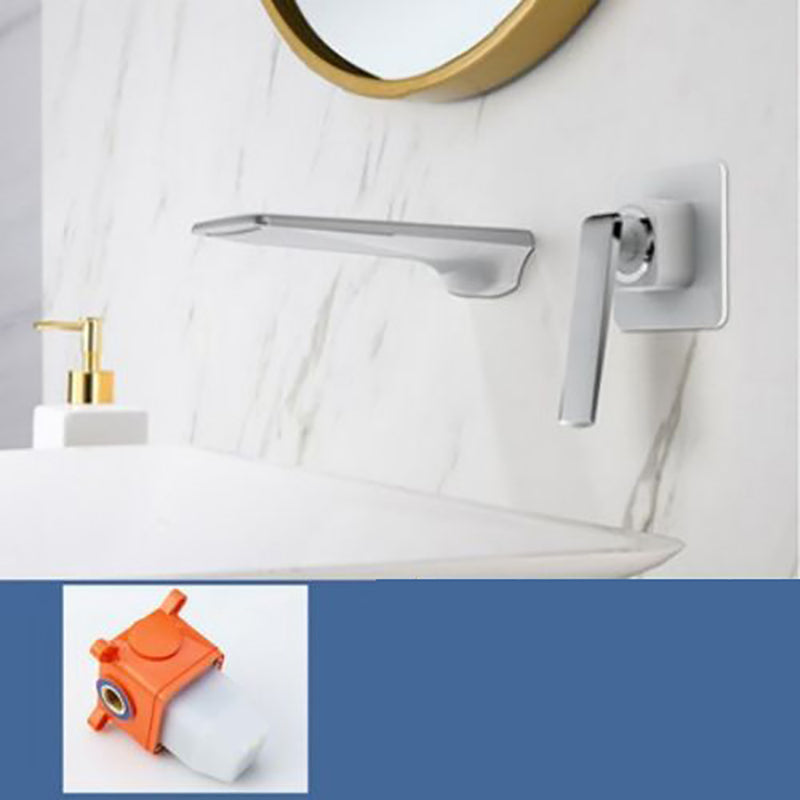 Modern Bathtub Faucet Copper Fixed Lever Handle Wall Mounted Bathroom Faucet