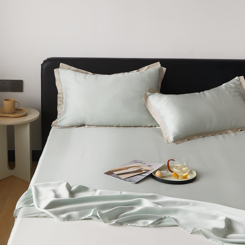 Bed Sheet Satin Solid Color Non-pilling Breathable Bed Sheet Set