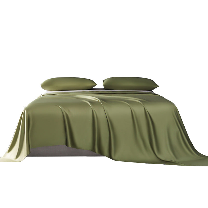Satin Bed Sheet Solid Color Soft Skin-friendly Non-pilling Bed Sheet Set