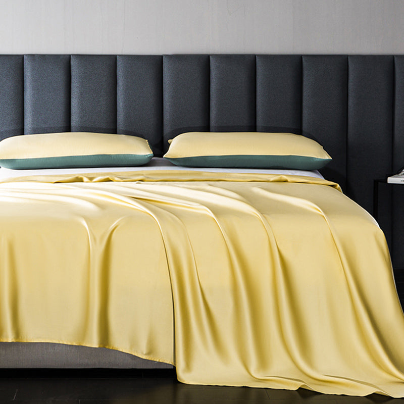 Satin Bed Sheet Solid Color Soft Skin-friendly Non-pilling Bed Sheet Set