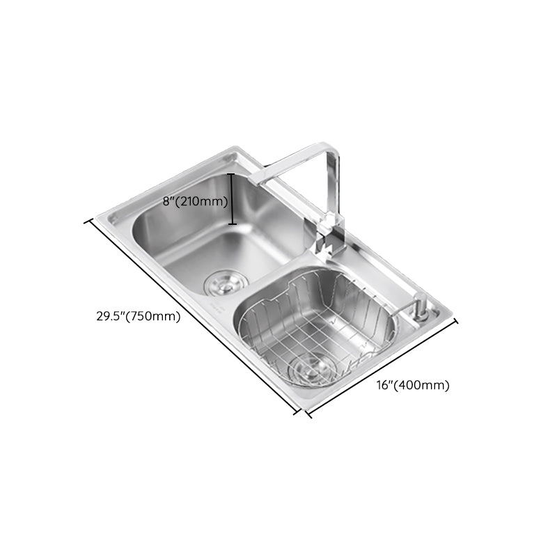 Dirt Resistant Kitchen Double Sink Stainless Steel Drop-In Kitchen Sink