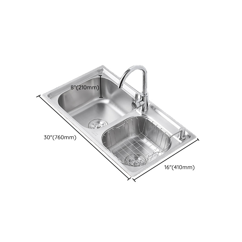 Dirt Resistant Kitchen Double Sink Stainless Steel Drop-In Kitchen Sink