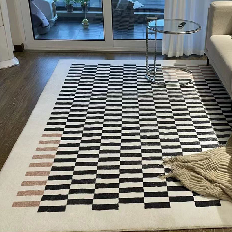 Apricot Modern Rug Pattern Polyester Rug Washable Rug for Drawing Room