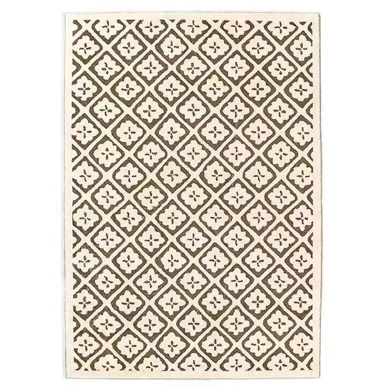 Apricot Modern Rug Pattern Polyester Rug Washable Rug for Drawing Room