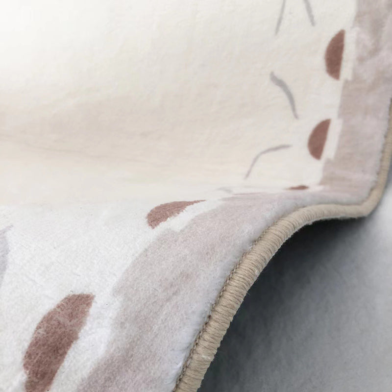 Apricot Modern Rug Pattern Polyester Rug Washable Rug for Drawing Room