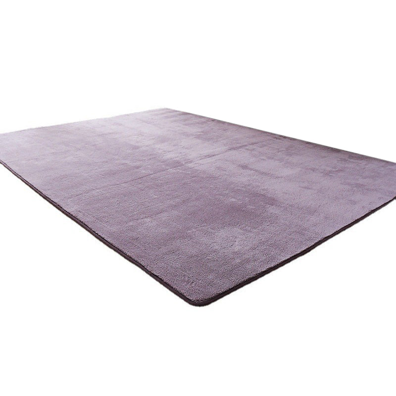 Purple Casual Rug Polyester Pure Color Rug Washable Rug for Home Decor