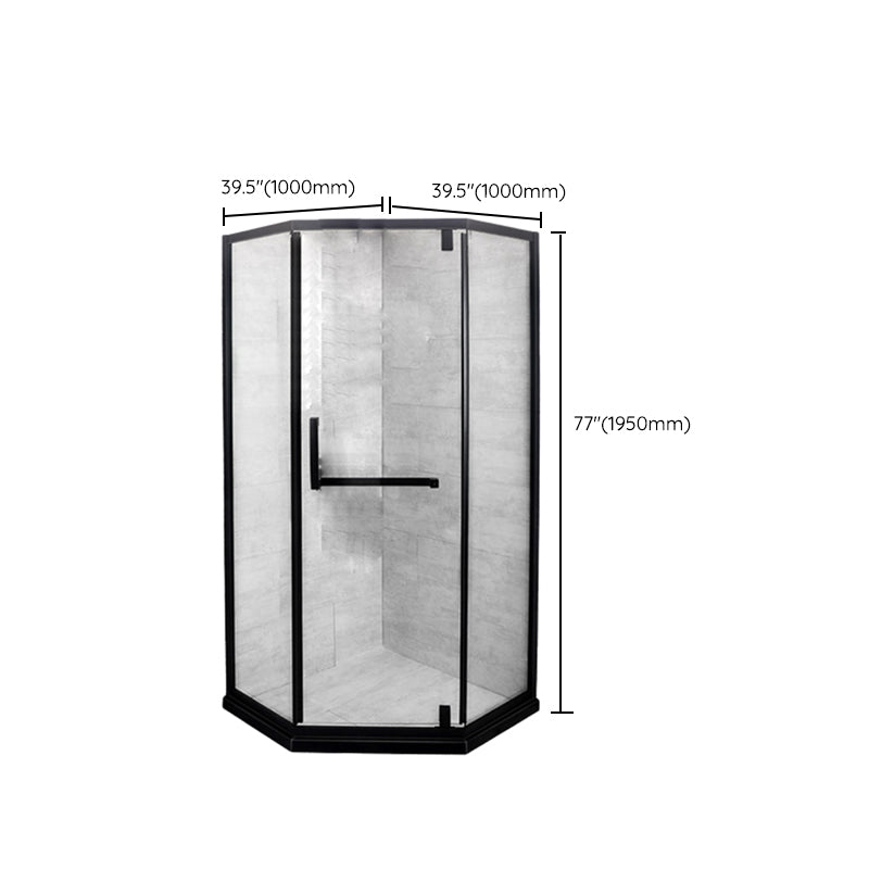 Black Frame Stainless Steel Shower Enclosure Tempered Glass Shower Kit