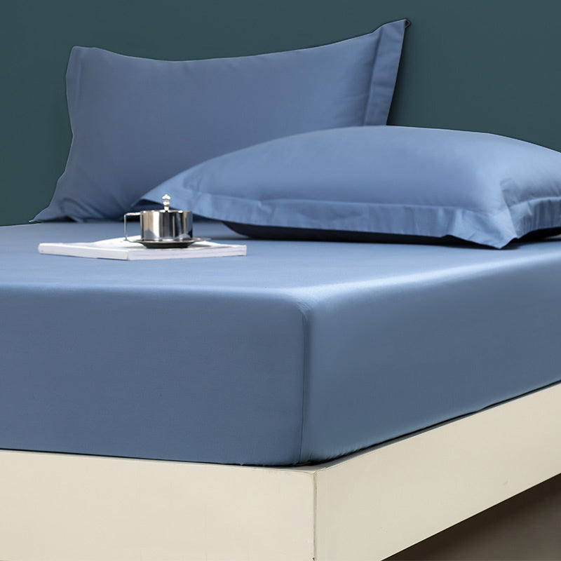 Fitted Bed Sheet Solid Color Non-pilling Breathable Skin-friendly Bed Sheet Set