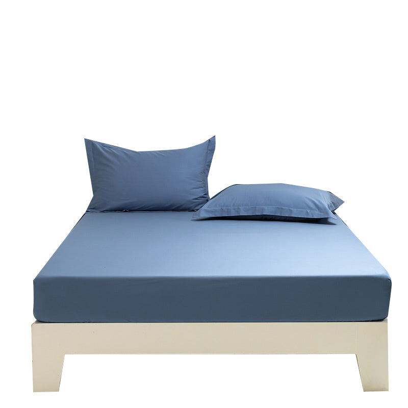 Fitted Bed Sheet Solid Color Non-pilling Breathable Skin-friendly Bed Sheet Set