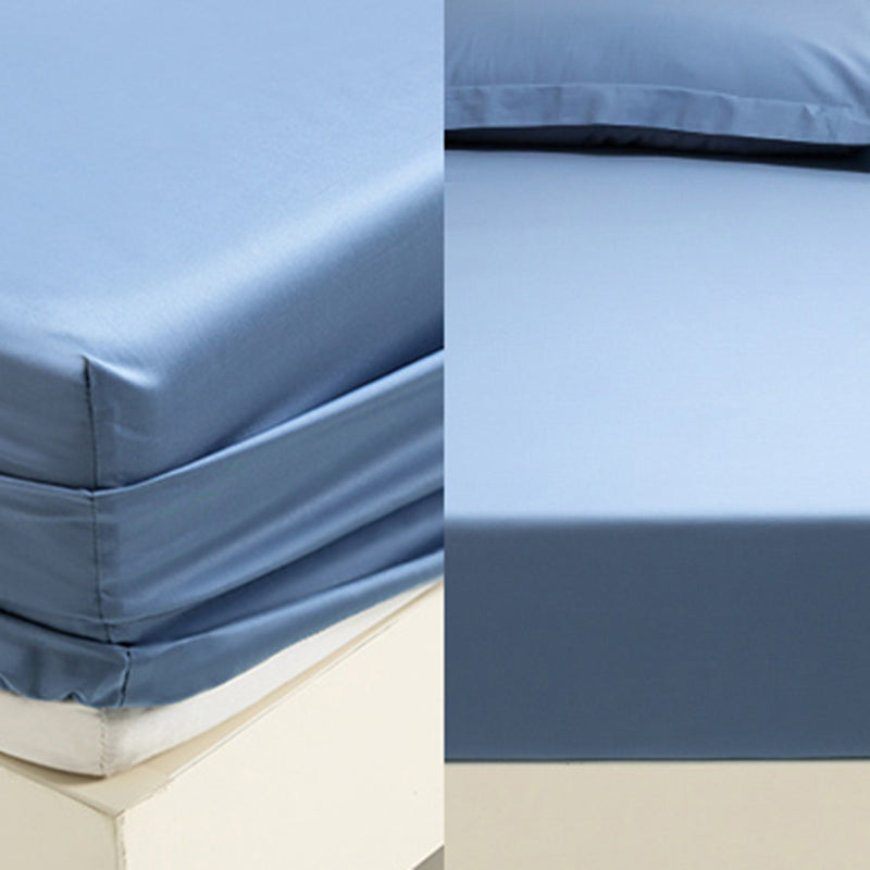 Fitted Bed Sheet Solid Color Non-pilling Breathable Skin-friendly Bed Sheet Set