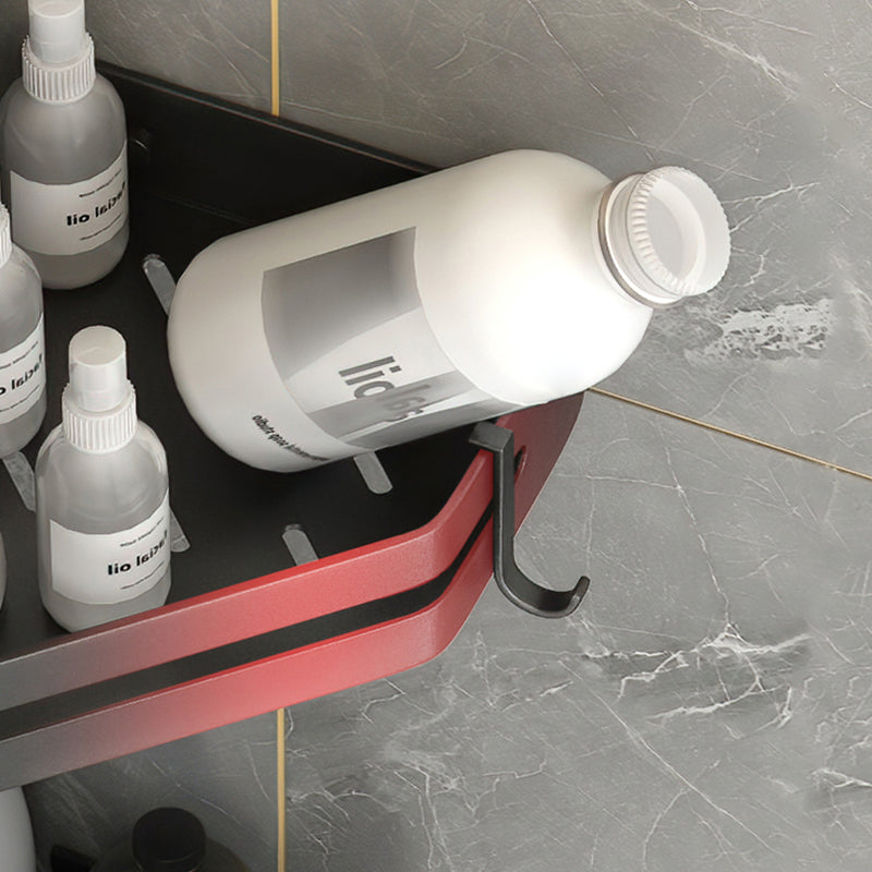 Modern 2/3-Piece Bathroom Set Stainless Triangle Bath Shelf in Aluminum