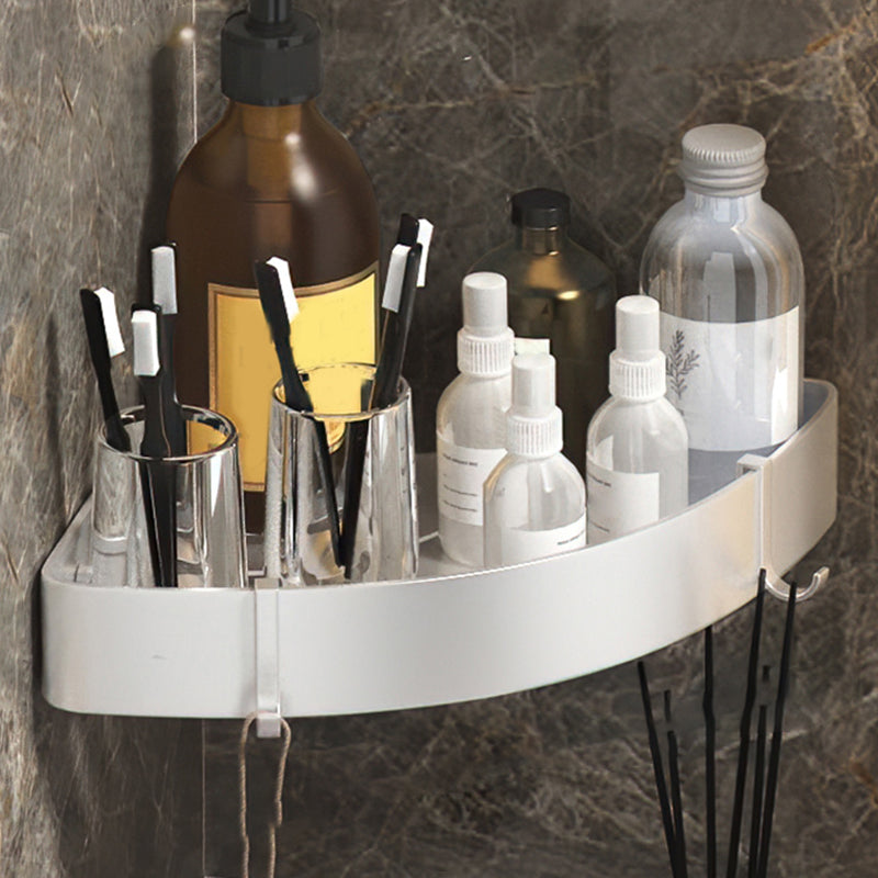 Modern 2/3-Piece Bathroom Set Stainless Triangle Bath Shelf in Aluminum