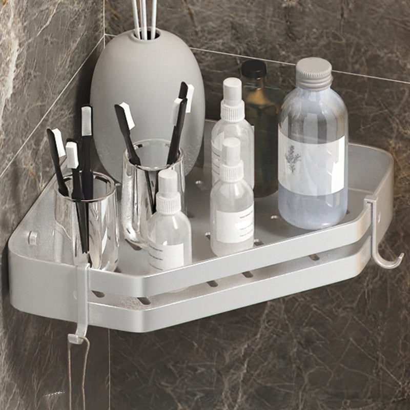 Modern 2/3-Piece Bathroom Set Stainless Triangle Bath Shelf in Aluminum