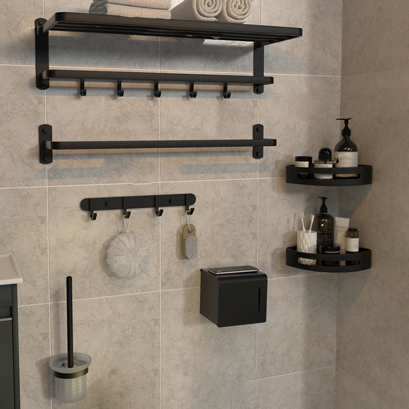 7-Piece Modern Bathroom Accessory Set with Bathe Shelf/Towel Bar/Paper Holder & Robe Hook