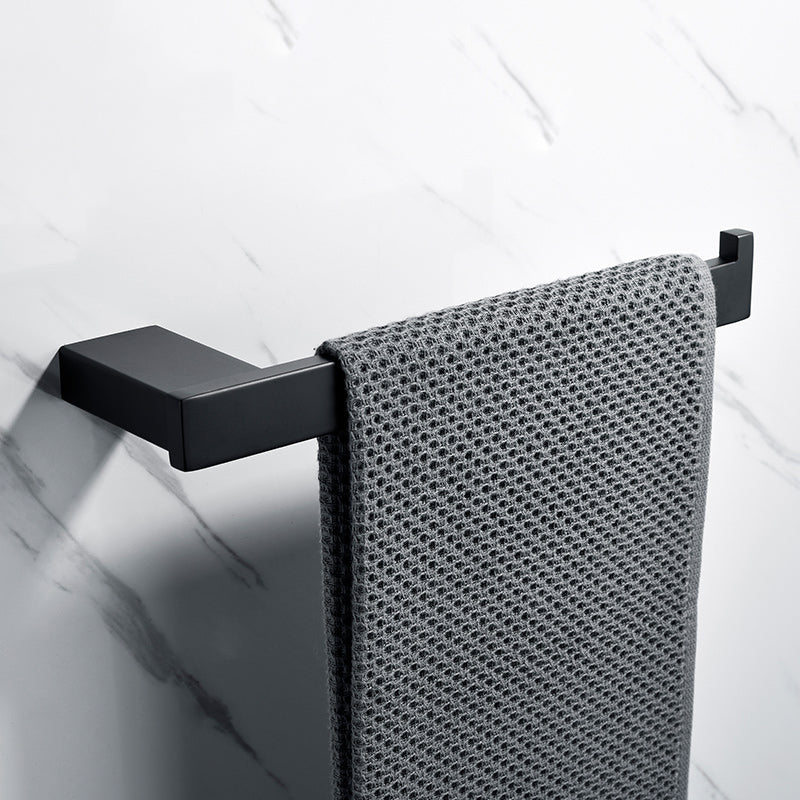 5-Piece Modernism Bath Hardware Set in Stainless Steel Matte Black