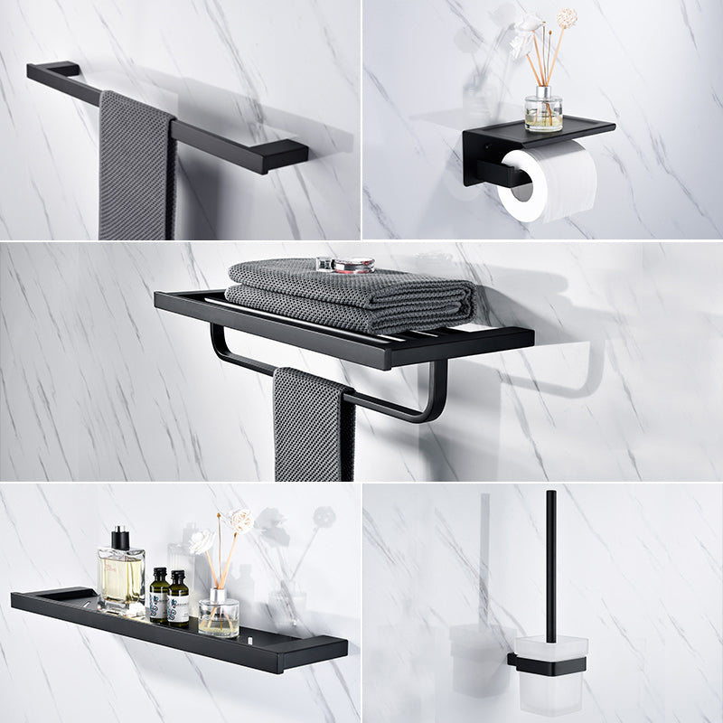 5-Piece Modernism Bath Hardware Set in Stainless Steel Matte Black