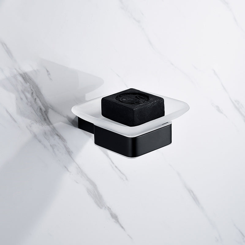 5-Piece Modernism Bath Hardware Set in Stainless Steel Matte Black