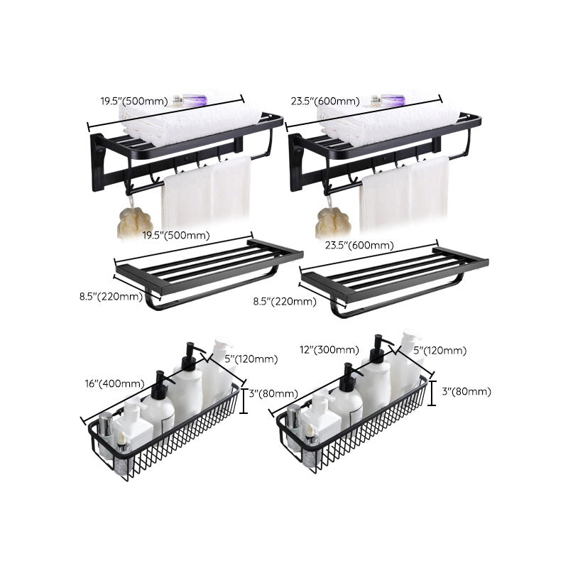 5-Piece Modernism Bath Hardware Set in Stainless Steel Matte Black