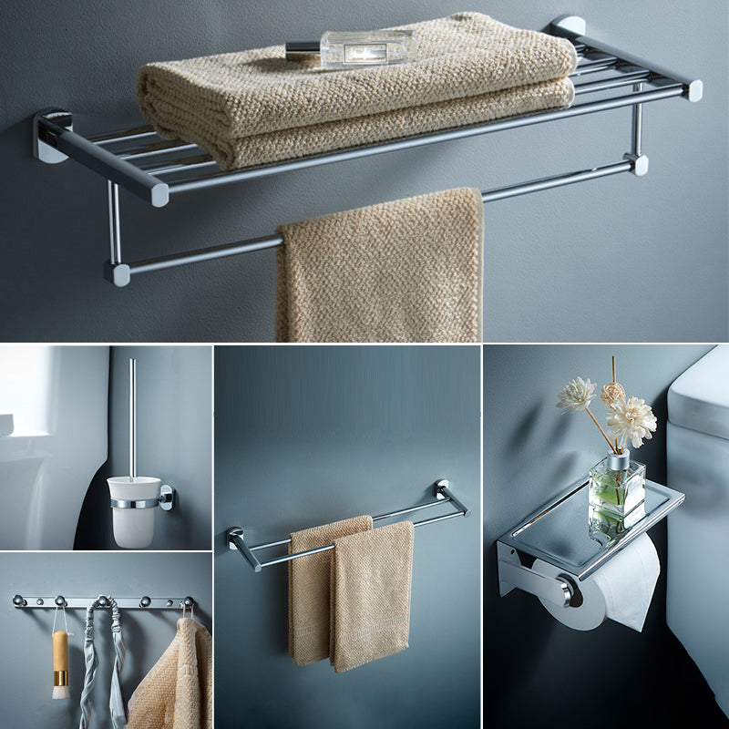 Modern Bathroom Accessory Kit Silver Bathroom Accessories Hardware Set