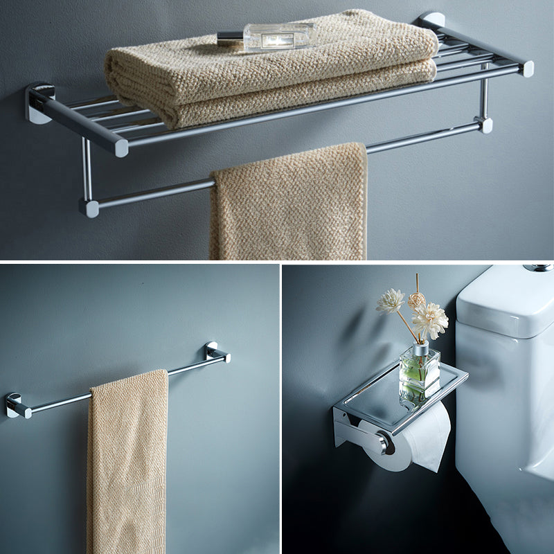 Modern Bathroom Accessory Kit Silver Bathroom Accessories Hardware Set