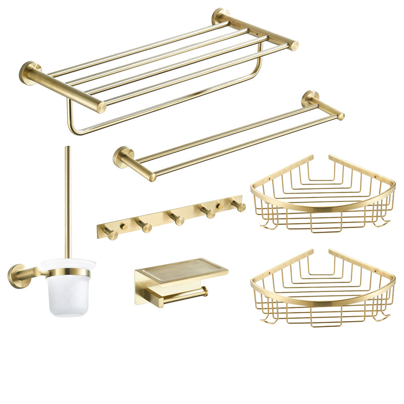 Traditional Brushed Brass Bathroom Accessory As Individual Or As a Set in Metal