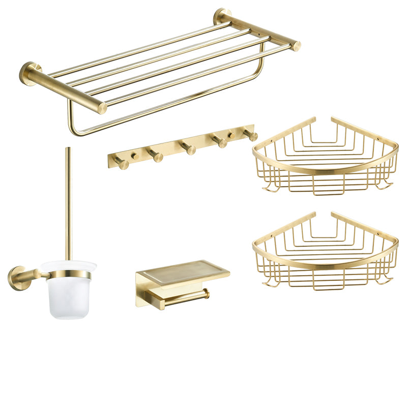 Traditional Brushed Brass Bathroom Accessory As Individual Or As a Set in Metal