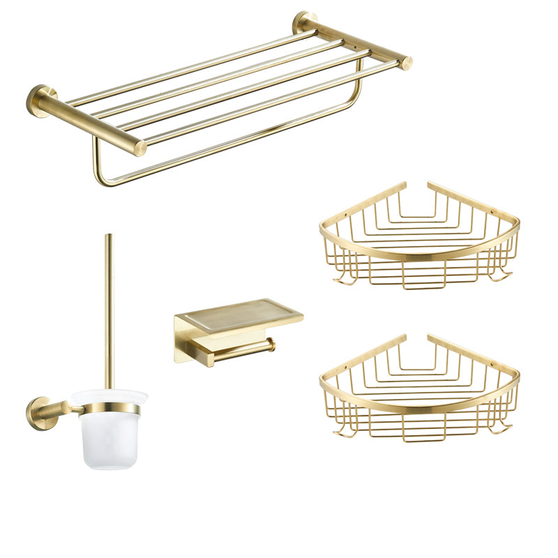 Traditional Brushed Brass Bathroom Accessory As Individual Or As a Set in Metal