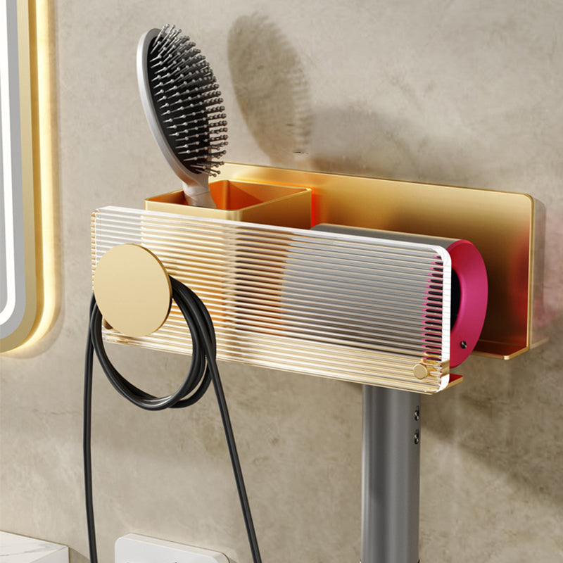 Modern Bathroom Accessory Set in Gold Metal and Acrylic Bath Hardware Set