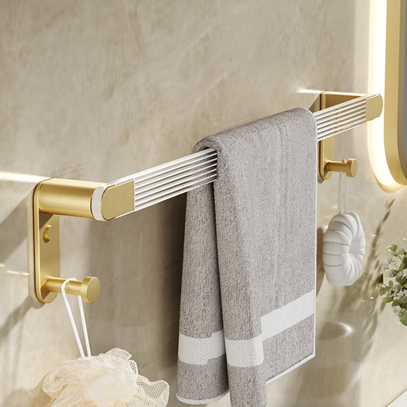 Modern Bathroom Accessory Set in Gold Metal and Acrylic Bath Hardware Set