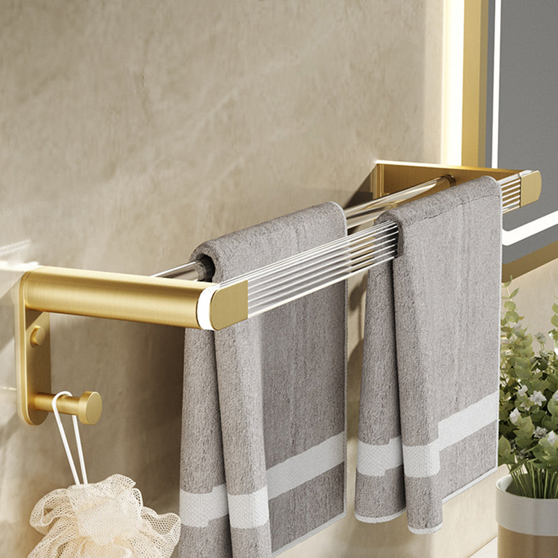 Modern Bathroom Accessory Set in Gold Metal and Acrylic Bath Hardware Set