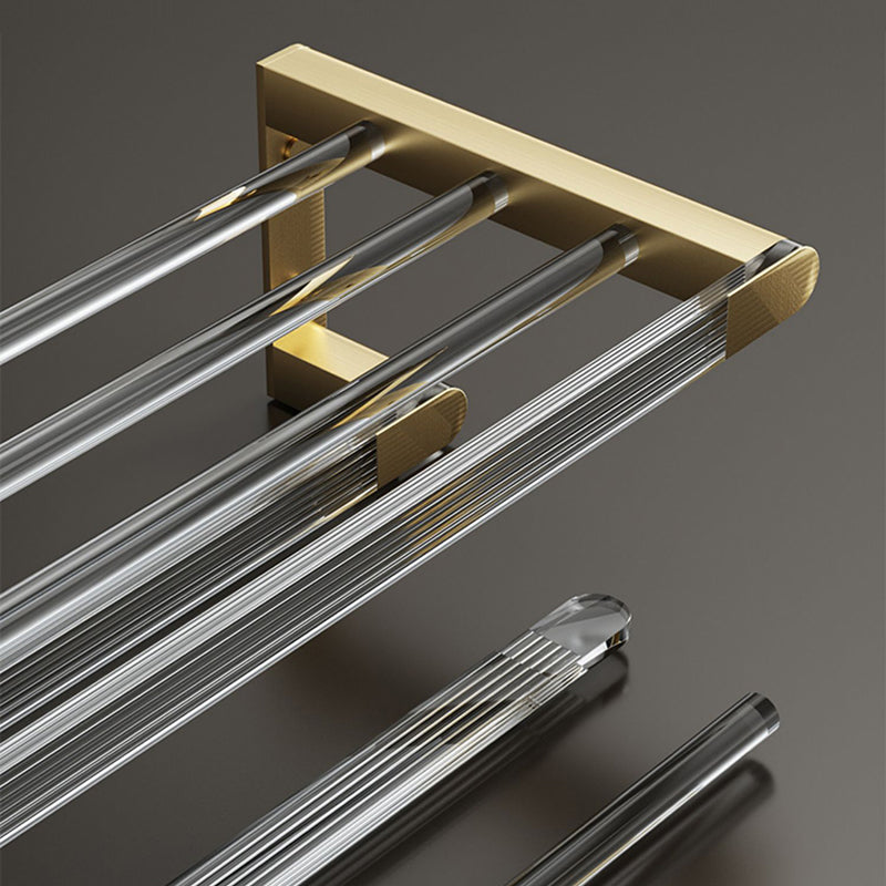 Modern Bathroom Accessory Set in Gold Metal and Acrylic Bath Hardware Set