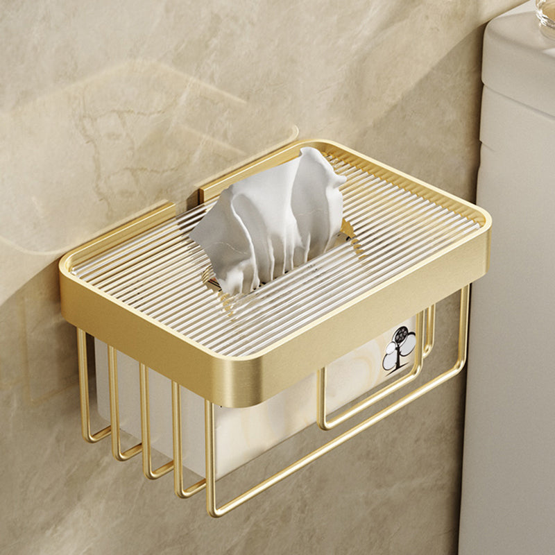 Modern Bathroom Accessory Set in Gold Metal and Acrylic Bath Hardware Set
