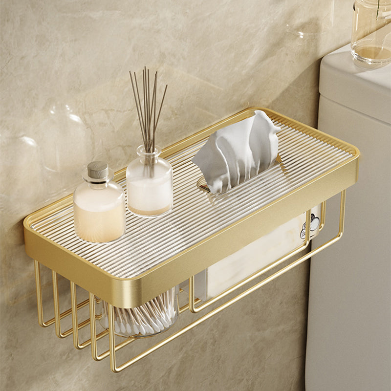 Modern Bathroom Accessory Set in Gold Metal and Acrylic Bath Hardware Set