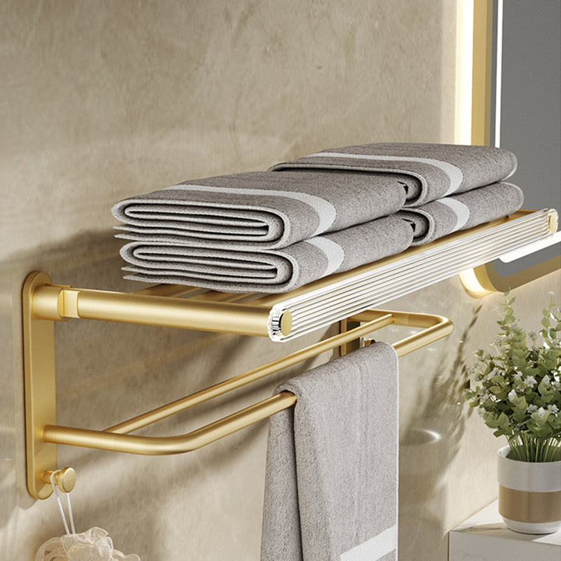 Modern Bathroom Accessory Set in Gold Metal and Acrylic Bath Hardware Set