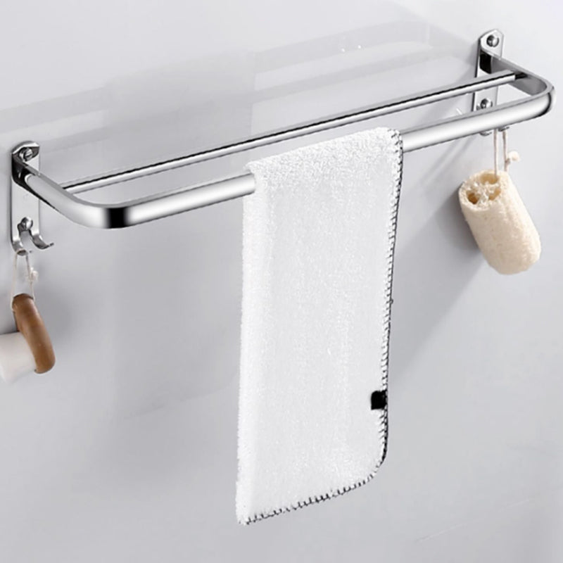 Contemporary Bathroom Accessories Hardware Set in Silver with Towel Bar