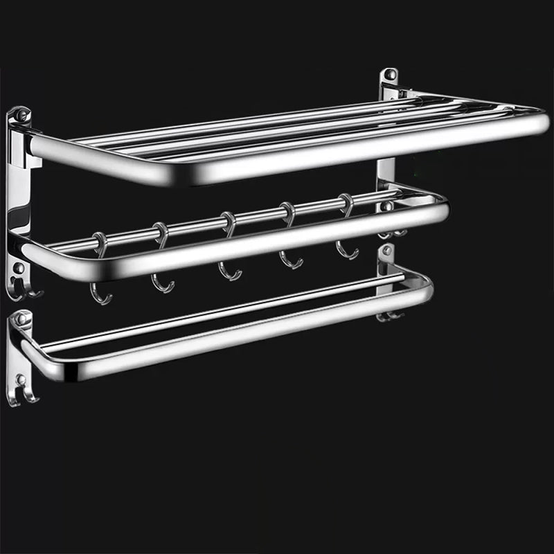 Contemporary Bathroom Accessories Hardware Set in Silver with Towel Bar