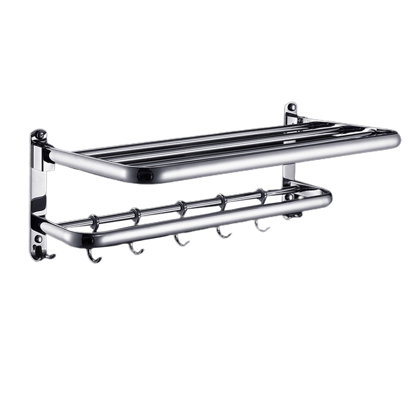 Contemporary Bathroom Accessories Hardware Set in Silver with Towel Bar