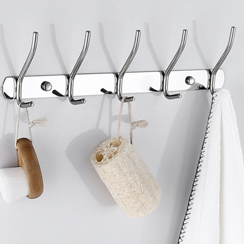 Contemporary Bathroom Accessories Hardware Set in Silver with Towel Bar