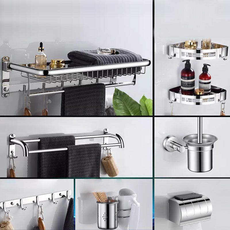 Modern Bathroom Accessories Hardware Set Silver Bathroom Hardware