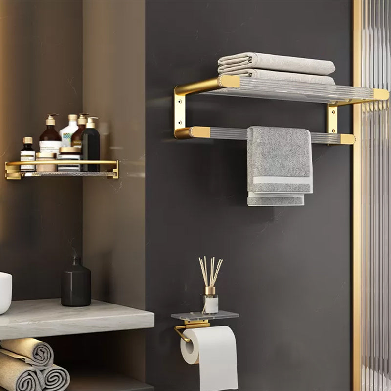 6 Piece Bathroom Accessory Set in Gold Metal Bath Hardware Set