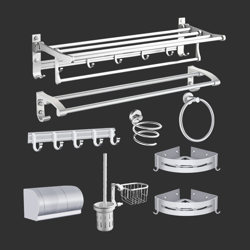 Modern Bathroom Accessories Hardware Set Silver Bathroom Accessory Kit