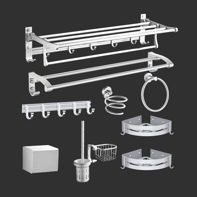 Modern Bathroom Accessories Hardware Set Silver Bathroom Accessory Kit